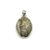 Trendy Pendants Oval Design Earth Tone Granite Stone Sterling Silver - Blingschlingers Jewelry