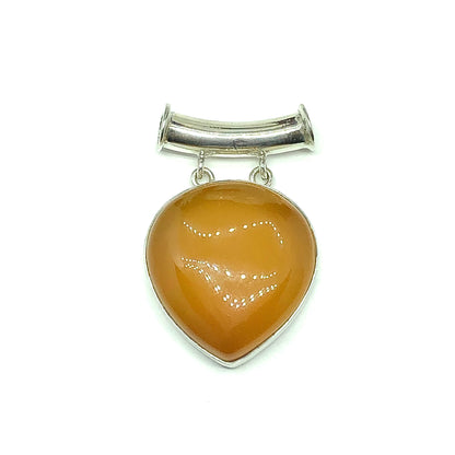 Jewelry | Sterling Silver Unique Yellow Chalcedony Stone Pendant - Blingschlingers Jewelry
