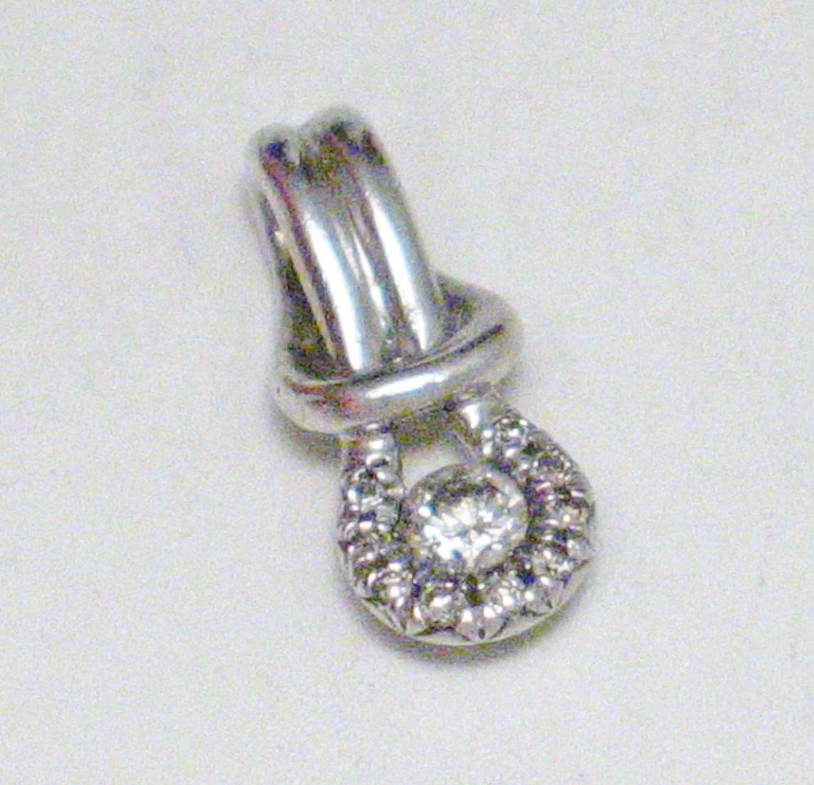 Silver Pendants | Sterling Petite Knot Design Natural Diamond Solitaire Pendant | Lowest Priced Estate Jewelry online at Blingschlingers.com