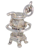 3D Charms | Backwoods Sterling Silver 3D Potbelly Stove Charm Pendant | Estate Jewelry Online at Blingschlingers Jewelry