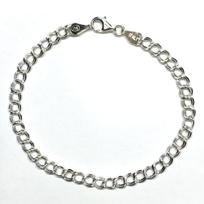Bracelet - 7 1/8" Sterling Silver Petite Double Chino Link Charm Bracelet