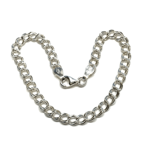 Bracelet - 7 1/8" Sterling Silver Petite Double Chino Link Charm Bracelet