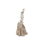 Charm - Vintage 30s Sterling Silver " The Proms " Historical Woman in Dress w/ Flowers Charm Pendant - Blingschlingers Jewelry