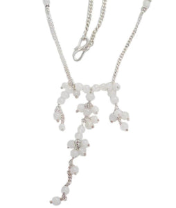 Chains | Sterling Silver White Moonstone Bead Necklace 17.5" | Blingschlingers Jewelry