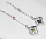 Fawn Mosaic | Sterling Silver Dangle Earrings w/ Mother of Pearl - Blingschlingers Jewelry
