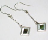 Dangle Earrings Womens Geometric Sterling Silver Light Mocha Pearl | Blingschlingers Jewelry