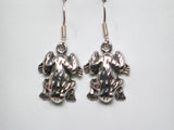 Silver Earrings | Sterling 3D Frog Charm Dangle Earrings | Discount Overstock Jewelry
