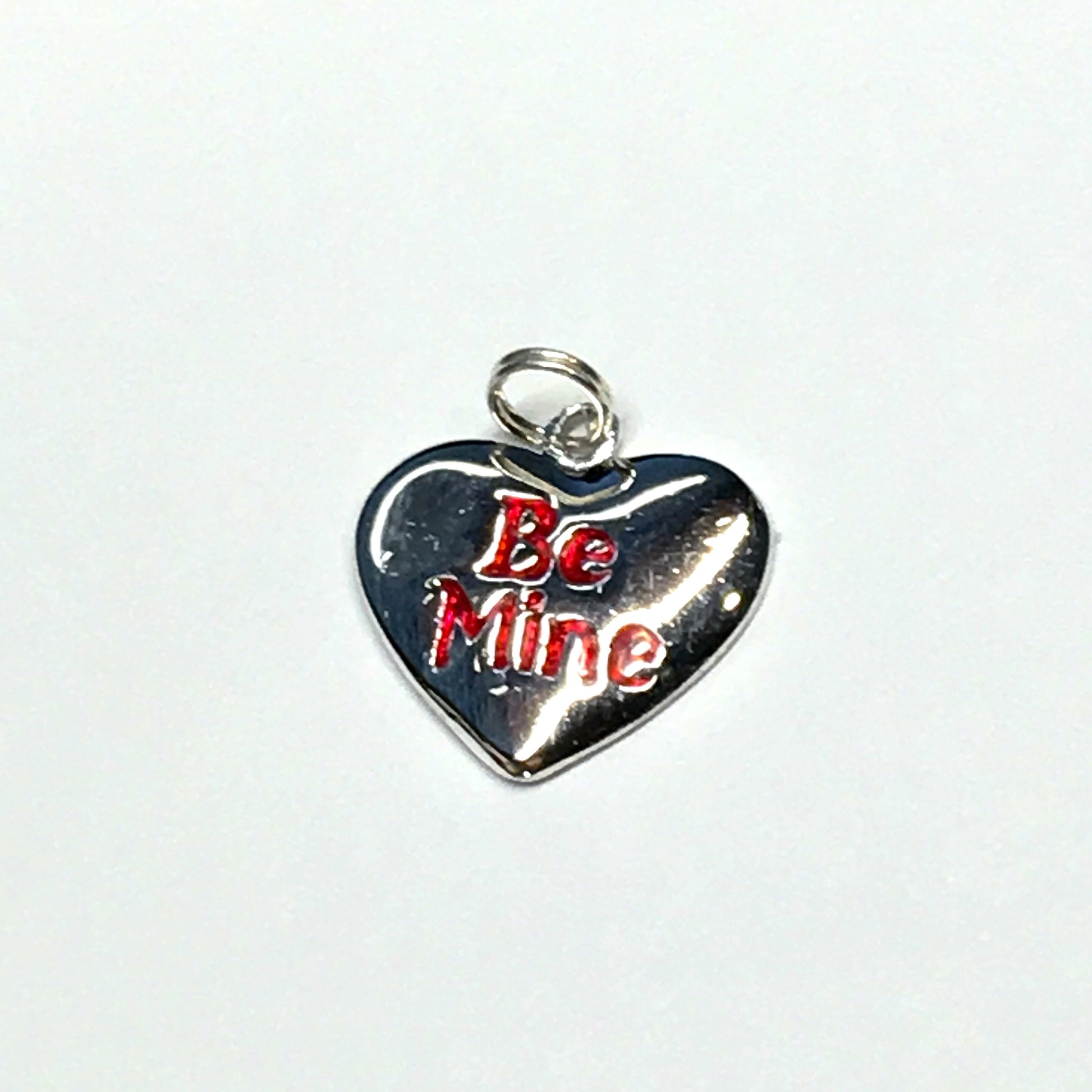 Jewelry - Sterling Silver Be Mine 💖 Love Statement Red Enamel Heart Charm