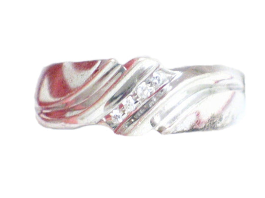 Mans Band size 9.5 Sterling Silver Cubic Zirconia Stone Engagement Wedding Band Statement Ring
