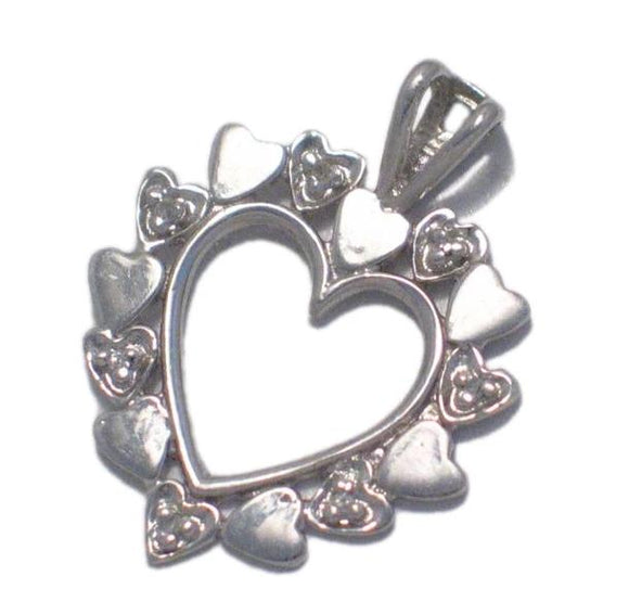 Pendant | Womens 14k White Gold Diamond Heart Pendant | Jewelry