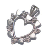 Pendant | Womens 14k White Gold Diamond Heart Pendant | Jewelry