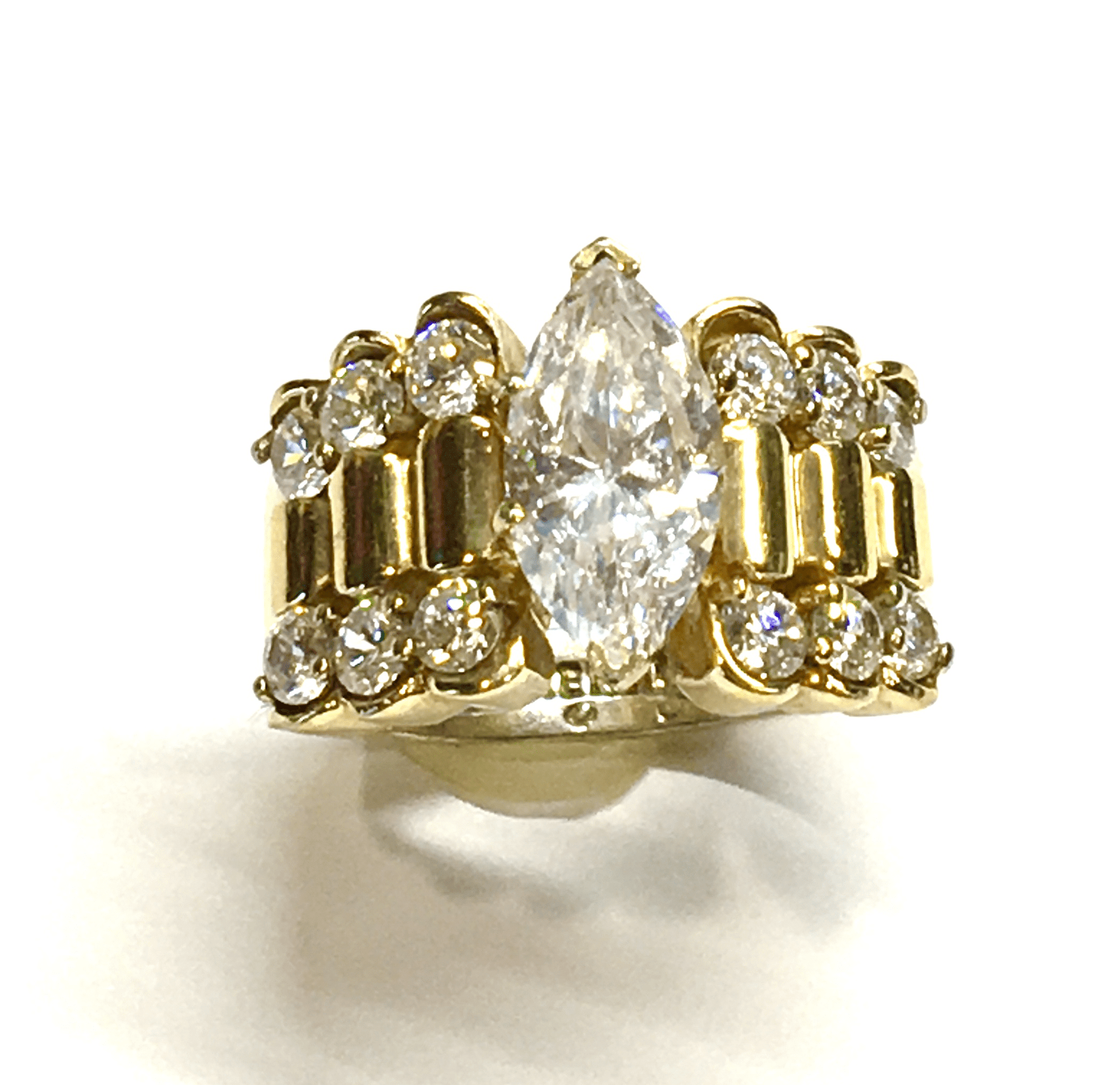 Perfectly Imperfect Jewelry - Gold Sterling Silver Striking Wide Watch Band Style Statement Ring