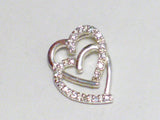 Silver Pendants | Sterling White Cubic Zirconia Double Heart Pendant | PreOwned Jewelry online