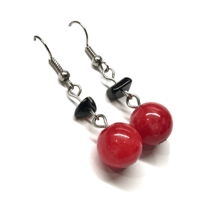 Jewelry - Womens Perfect Pop of Red Beaded Dangle Earrings - Blingschlingers Jewelry