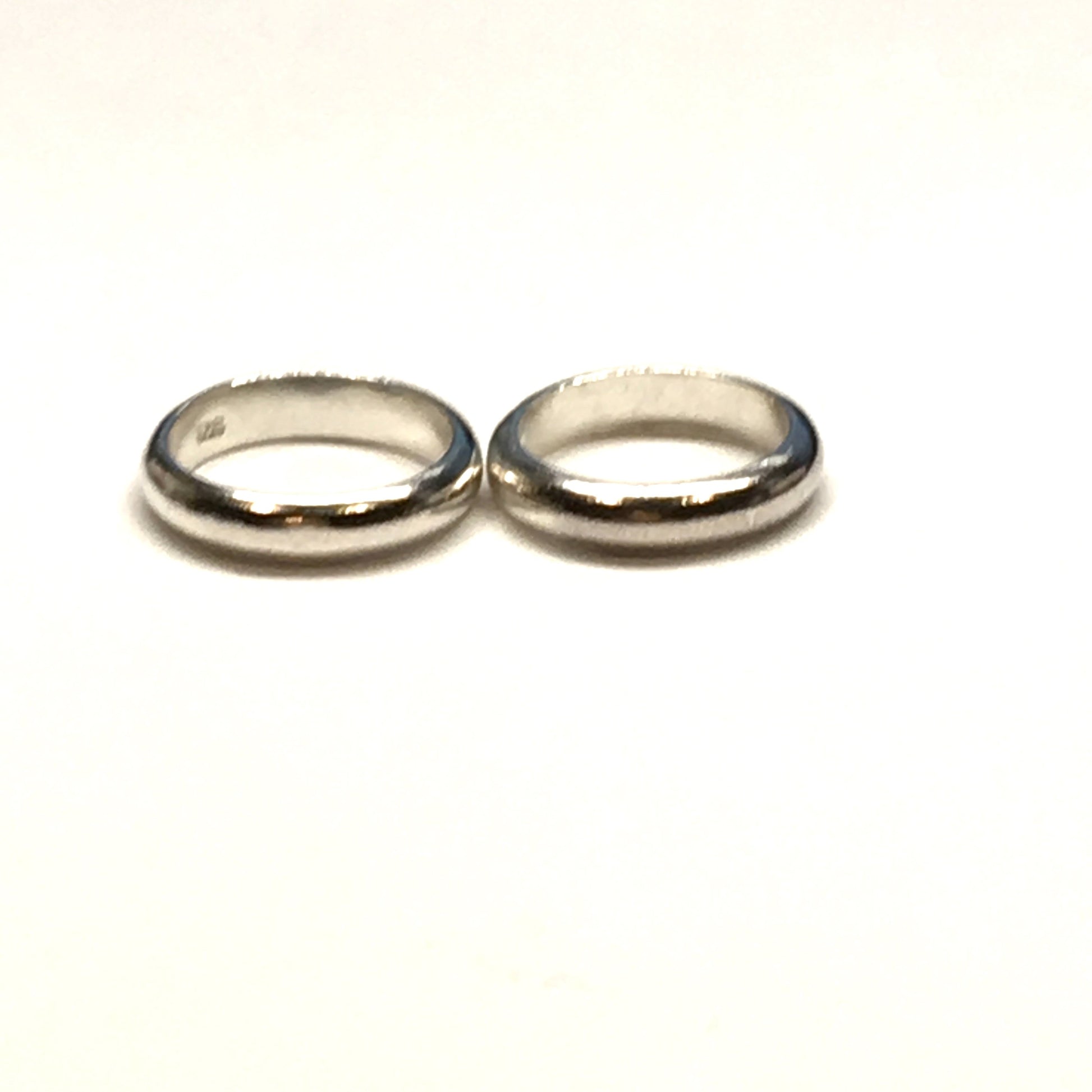 2 Ring Lot | Sterling Silver Plain Bands Midi Style, For kids, Or Use as Wedding Charms sz 0 11.5mm - Blingschlingers Jewelry