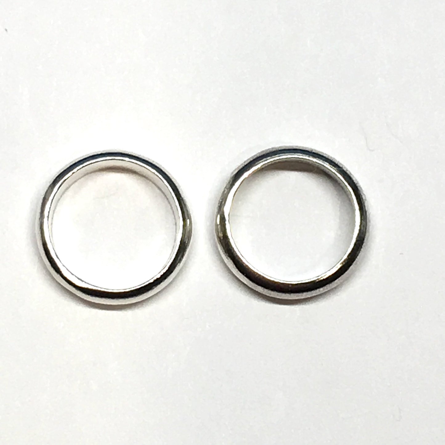 Ring - Bundle of 2, 925 Sterling Silver Wedding Ring Charms, Midi Ring sz0 - Plain Band Ring
