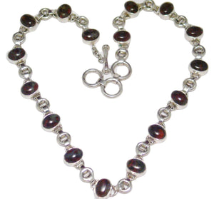 Stone Necklace | Designer Sterling Silver Jasper Satellite Choker Necklace | Estate Jewelry online at Blingschlingers Jewelry