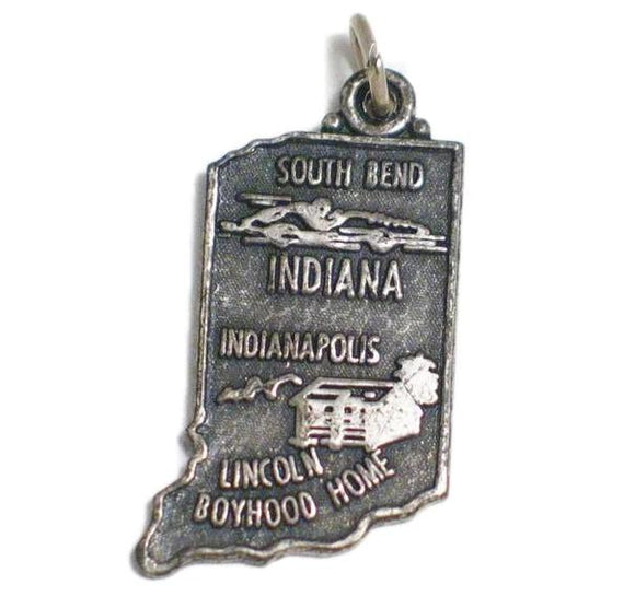 Charm | Vintage Sterling Silver Boyhood Home Lincoln Indiana State Charm | Jewelry