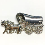 Silver Brooches & Lapel Pins | Vintage Sterling Silver Oxen & Covered Wagon Brooch | Blingschlingers Jewelry online