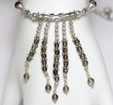 Y Necklaces | Adjustable Sterling Silver Smokey Quartz Beaded Y Necklace | Best Priced Estate Jewelry website online at www.Blingschlingers.com