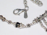 Y Necklaces | Adjustable Sterling Silver Smokey Quartz Beaded Y Necklace | Best Priced Estate Jewelry website online at www.Blingschlingers.com