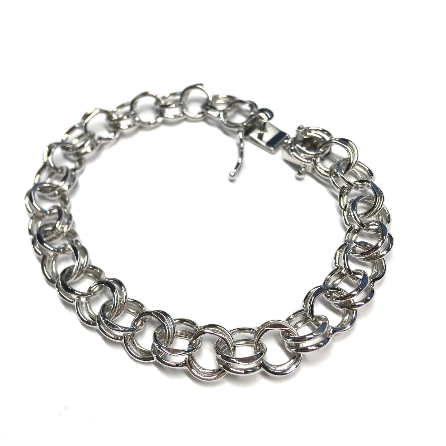 Jewelry > Bracelet - Womens Sterling Silver Double Chino Link Chain Bracelet