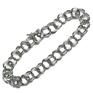 Jewelry > Bracelet - Womens Sterling Silver Double Chino Link Chain Bracelet | Blingschlingers Jewelry
