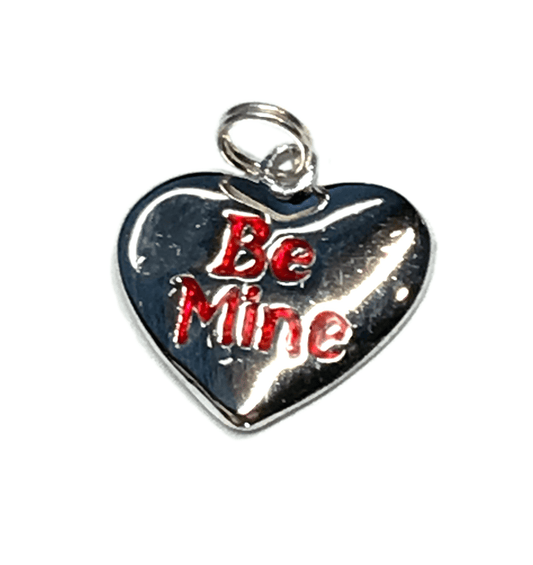 Charm Womens Sterling Silver Be Mine Heart Style Charm - 925 Silver Bracelet Charm