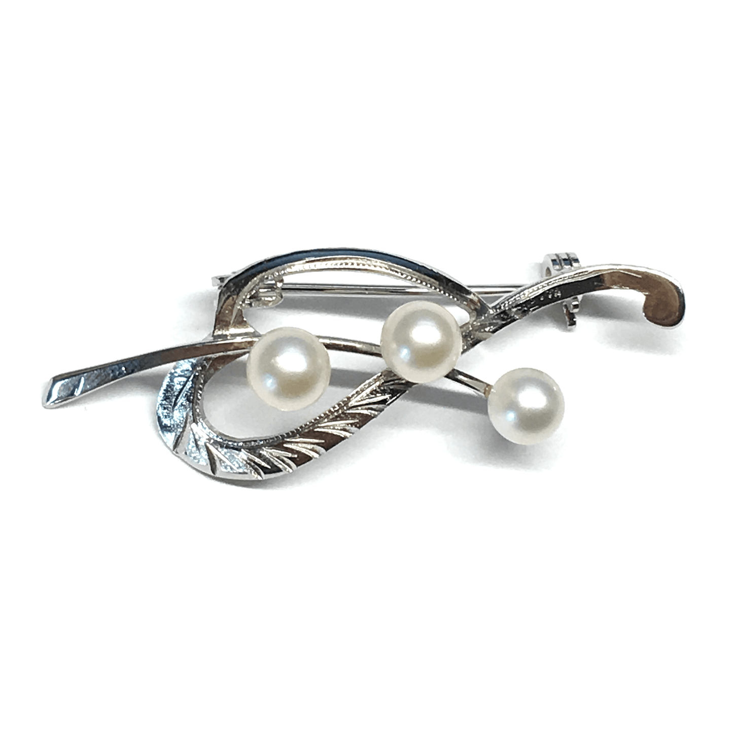 Brooches & Lapel Pins - Sterling Silver Bleeding Heart White Pearl Brooch - Vintage Mens Lapel Pin - Estate Jewelry online