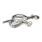 Brooch / Lapel Pin - Men Women Sterling Silver Bleeding Heart Design Pearl Brooch -  Blingschlingers Jewelry