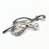Brooch / Lapel Pin - Men Women Sterling Silver Bleeding Heart Design Pearl Brooch | Blingschlingers Jewelry