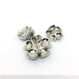 Brooch Earrings Set Sterling Silver Dogwood Flower w/ Marcasite & Garnet - Blingschlingers Jewelry