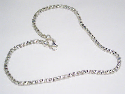 Sterling Silver Necklace, Fancy 18" Unique Margarita Link Snake Chain Necklace