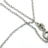 Necklace - Womens Sparkly Sterling Silver Cz Modern Art Heart Pendant Necklace