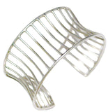 Affordable Used Jewelry | Alluring Sterling Silver Wide Cage Cuff Bracelet