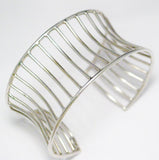 Affordable Used Jewelry | Alluring Sterling Silver Wide Cage Cuff Bracelet