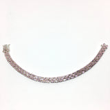 Jewelry > Bracelet - Womens Sterling Silver Sparkly Pink Cubic Zirconia Stone Tennis Bracelet