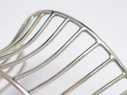 Cuff Bracelet, Sterling Silver Wide Cage Design Flared Cuff Bracelet