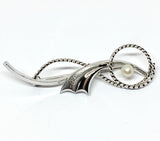 Brooch Lapel Pin - Mens Womens Enchanting Vintage Sterling Silver Dandelion Design Pearl Brooch Lapel Pin