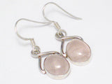 Affordable Jewelry | Sterling Silver Infinity Design Pink Rose Quartz Women's Dangle Earrings - Blingschlingers Jewelry