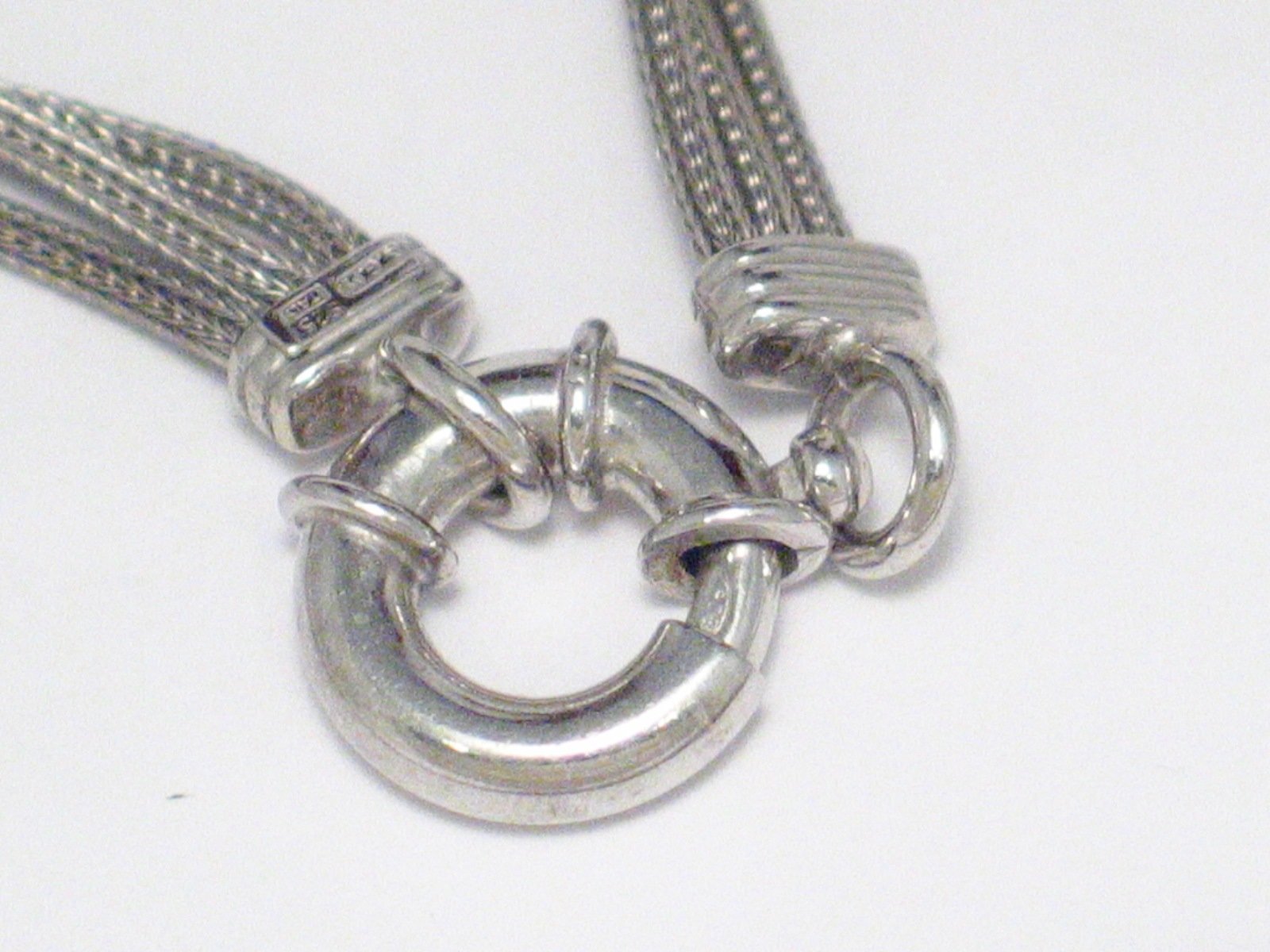 Tassel Necklace, Sterling Silver 18" Woven Chain-mail Mesh Fancy Lariat Style Y-Necklace