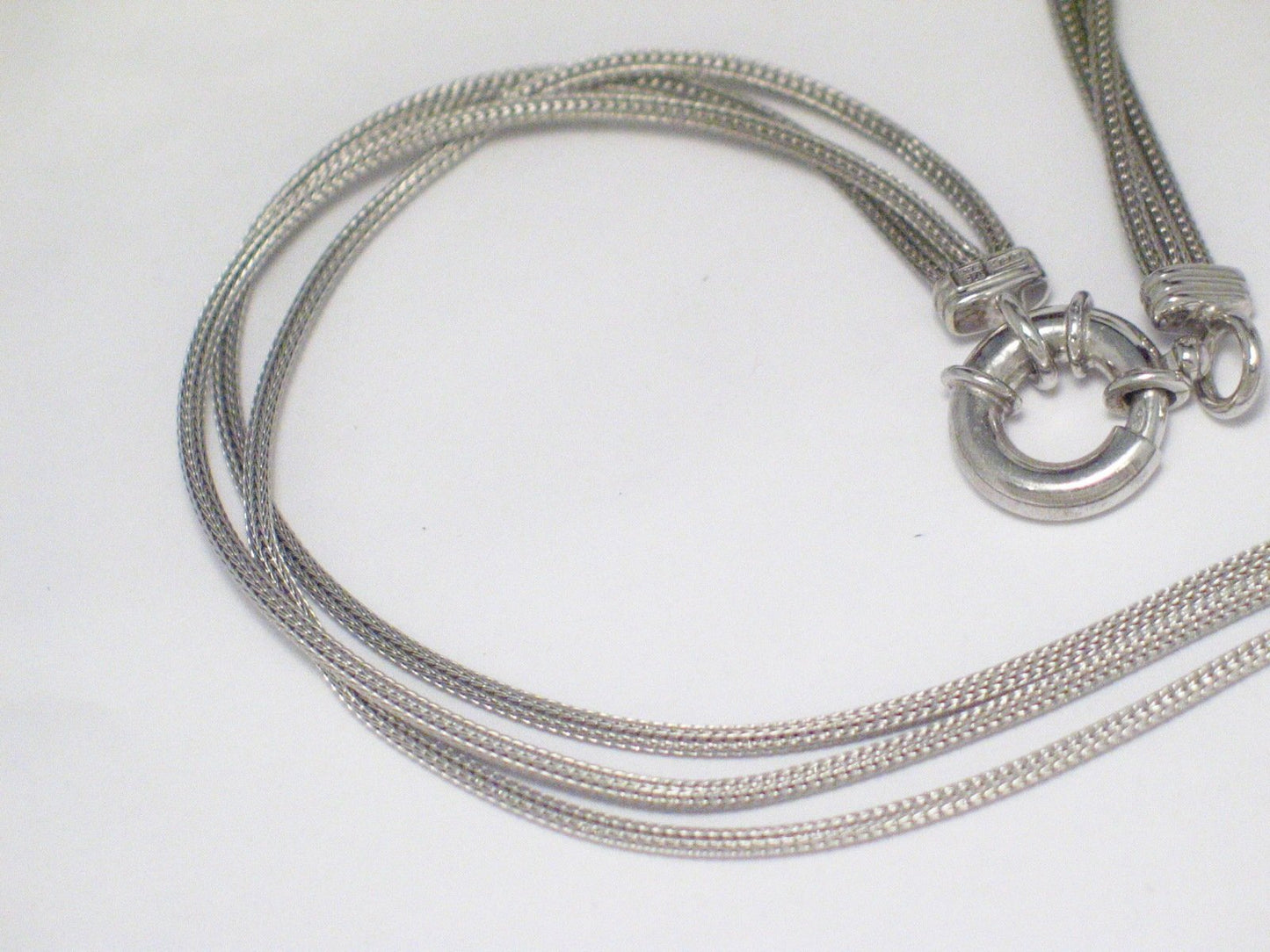 Tassel Necklace, Sterling Silver 18" Woven Chain-mail Mesh Fancy Lariat Style Y-Necklace