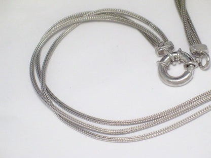 Sterling Silver Woven Mesh Tassel Y Chain Necklace Women | Affordable Estate Jewelry