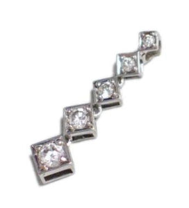 Pendant | Womens Sterling Silver Geometric Cubic Zirconia Stone Journey Pendant | Jewelry