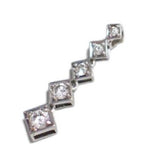 Pendant | Womens Sterling Silver Geometric Cubic Zirconia Stone Journey Pendant | Jewelry