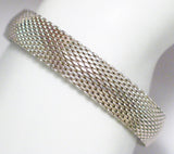 Used Jewelry | Sterling Silver 12mm Snake Skin link Chain-mail Bangle Bracelet