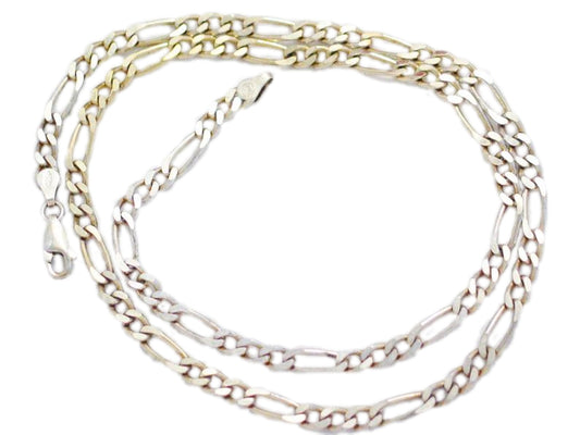 Silver Figaro, Mens Womens 20 inch 4.5mm Figaro Curb Cuban Link Chain Sterling Silver Necklace - Pre-owned Jewelry online
