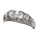 Silver Rings | Sterling Silver Oval Cubic Zirconia Cocktail Ring 9 | Jewelry