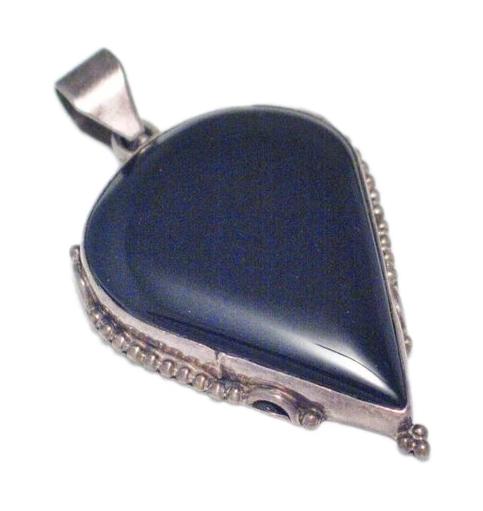 Pendants | Large Unique Sterling Silver Black Agate Stone Focal Pendant | Jewelry