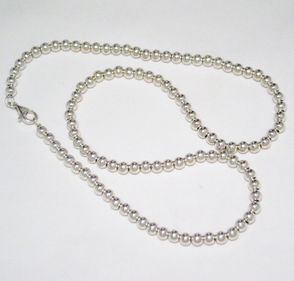 Ball Chain Necklace, 20.25" 5mm Round Sterling Silver Bead Chain Necklace